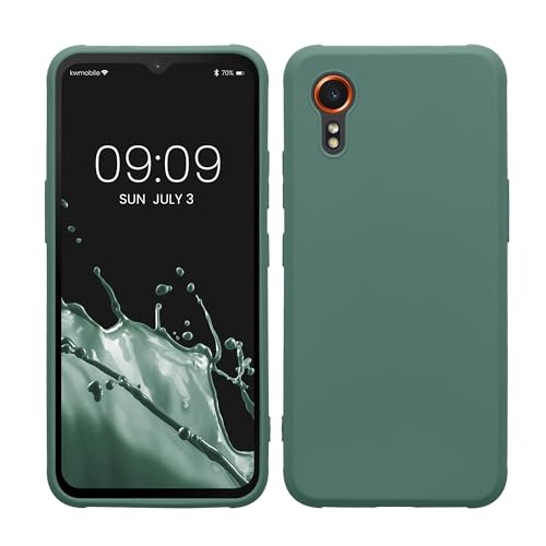 kwmobile Case Compatible with Samsung Galaxy Xcover7 Case - Soft Slim Protective TPU Silicone Cover - Forest Green - color: forest green
