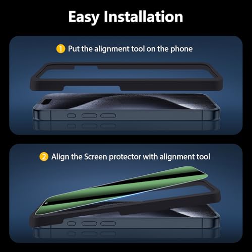 [3 Pack] for iPhone 15 Pro Max Green Privacy Screen Protector - size: iPhone 15 Pro Max