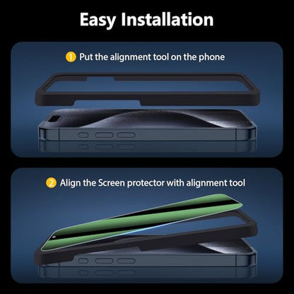 [3 Pack] for iPhone 15 Pro Max Green Privacy Screen Protector - size: iPhone 15 Pro Max