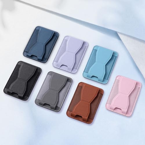 for MagSafe Wallet with Stand Grip, 5 Card Holder for iPhone Blue - color: Blue