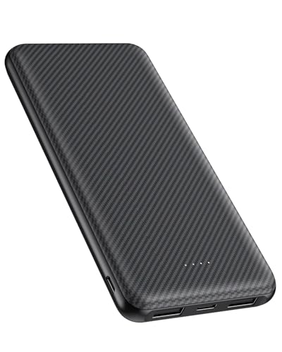 10000mAh Portable Power Bank with USB-C 15W PD Fast Charging - Black - color: Black