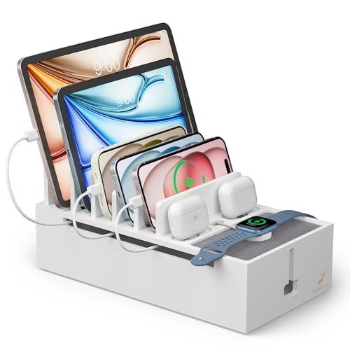 Pezin & Hulin Charger Station Organizer, No Power Charging Supply-White - color: White