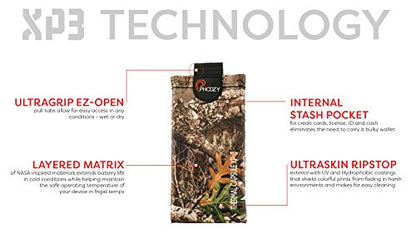 PHOOZY Thermal Phone Case - XP3 Series: Ultra-Rugged Insulated Cell Phone Pouch Prevents Overheating, Extends Battery Life, Provides Drop Protection and Floats in Water (Large - Realtree Edge)