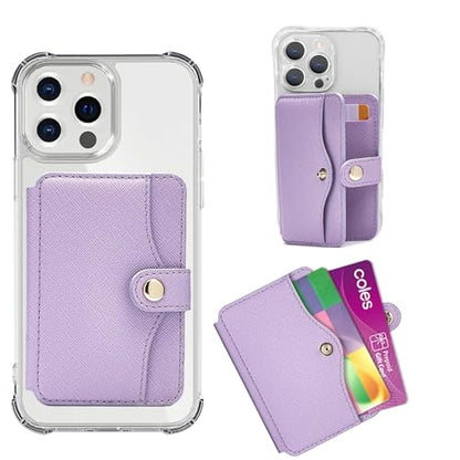 M-Plateau Slim Leather Phone Wallet Stick on With Adhesive Sticker - color: Lavender