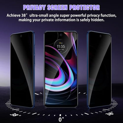For Motorola Edge/Edge UW 2021 Privacy Screen Protector (2 Pack) - size: Motorola Edge 5G UW 2021