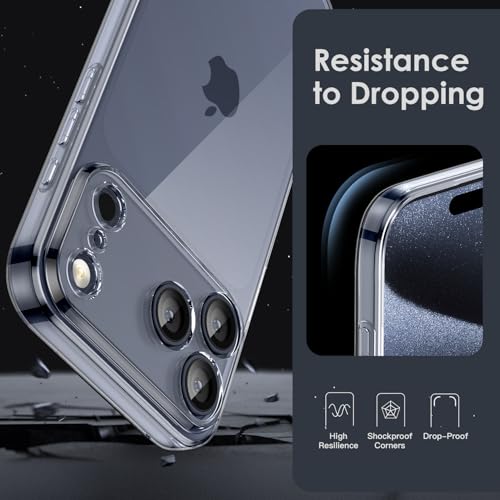 Shamo's Clear Flexible TPU Case for iPhone 17 Pro – with Camera Protection, Ultra Slim, Shockproof, Anti-Yellowing, Scratch-Resistant, Wireless Charging Compatible, Enhanced Grip (for iPhone 17 Pro) - size: For iPhone 17 Pro