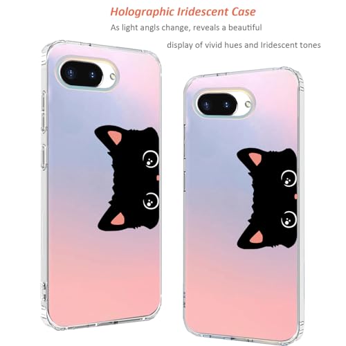 for Google Pixel 9a Case 2025: (Cat Ear) | Slim Clear Matte, Cute Flowers Floral Design, for Girls Women, Rugged TPU Bumper, Shockproof Silicone Cell Phone Cover - color: Cat Ear