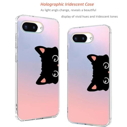 for Google Pixel 9a Case 2025: (Cat Ear) | Slim Clear Matte, Cute Flowers Floral Design, for Girls Women, Rugged TPU Bumper, Shockproof Silicone Cell Phone Cover - color: Cat Ear