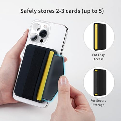 Sinjimoru Magnetic Wallet with Soft Wool Band Grip for MagSafe, Blue Grey - color: Blue Grey