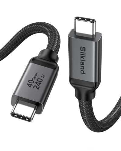Silkland USB 4 for Thunderbolt 4 Cable, 40Gbps Data Sync, 8K, 240W, 5FT - size: 5ft