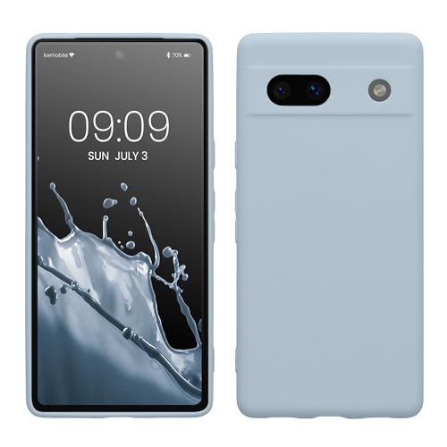 kwmobile Case Compatible with Google Pixel 7a Case - Protective Slim TPU Phone Cover - Soft Matte Finish - Light Blue Matte - color: light blue matte