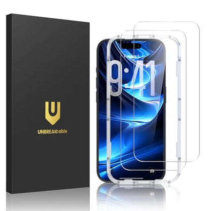 UNBREAKcable 2-Pack Screen Protector for iPhone 17 Pro Tempered Glass - size: iPhone 17 Pro