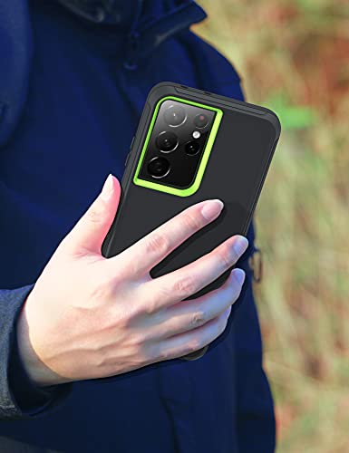 MXX Case Compatible with Galaxy S21 Ultra Case, 3-Layer Super Full Heavy Duty Body Bumper Cover/Shock Protection/Dust Proof, Designed for Samsung Galaxy S21 Ultra 5G 6.8 Inch 2021 (Green/Gray) - color: Green/Gray