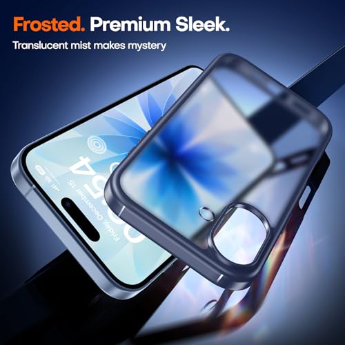 TAURI for iPhone 17 Case, Anti-Yellowing with Screen Protector, Translucent Matte Military-Grade Protection Shockproof Slim Phone Case for iPhone 17, Matte Blue - color: F-Matte Blue