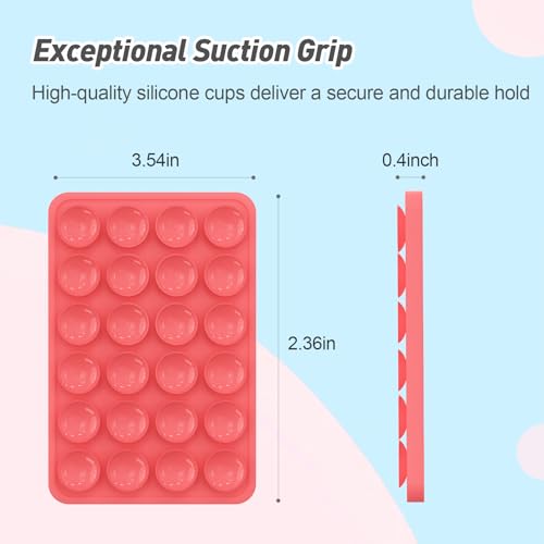 Magnetic Suction Phone Mount for MagSafe Case,Silicone Sticky (Rose Red) - color: Rose Red