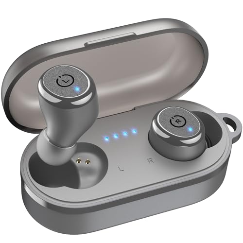 TOZO T10 Wireless Earbuds Powerful Bass Stereo Wireless Charging, APP, IPX8 - color: Matte Gray