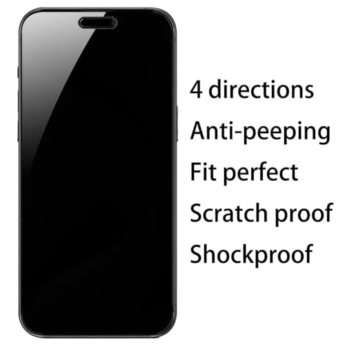 2 Pack 360 Degree Privacy Tempered Glass for iPhone Air Anti-Spy 4 Directions Screen Protector Film 6.5 inch - size: For iPhone Air
