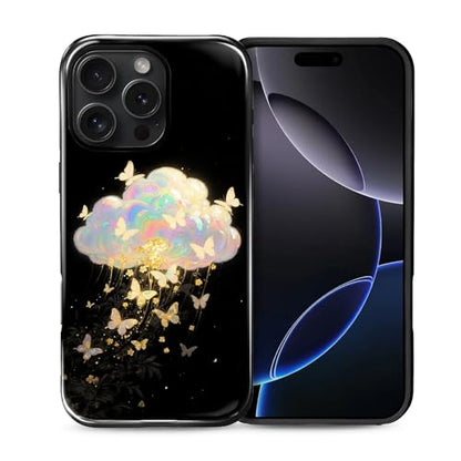 Case for iPhone 16 Pro, Shockproof Hybrid Protective Phone Case, Dual-Layer Drop Protection Anti-Scratch, Butterfly Cloud - color: Butterfly Cloud, size: iPhone 16 Pro