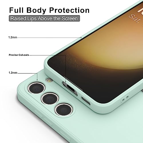 Vanjua Case for Samsung Galaxy S23 (Only), Stylish Liquid Silicone Slim Full-Body Protective Cover Compatible with Samsung Galaxy S23 5G 6.1 Inch Phone Case (Light Cyan) - color: Light Cyan