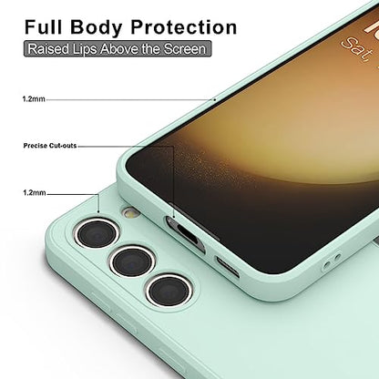 Vanjua Case for Samsung Galaxy S23 (Only), Stylish Liquid Silicone Slim Full-Body Protective Cover Compatible with Samsung Galaxy S23 5G 6.1 Inch Phone Case (Light Cyan) - color: Light Cyan