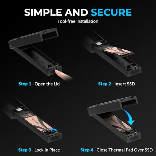 SABRENT USB-C NVMe Enclosure & Reader, M.2 PCIe SSD, 10Gbps (EC-PNVO) - color: CHARCOAL