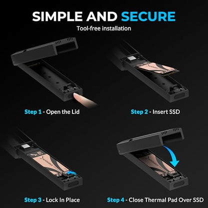 SABRENT USB-C NVMe Enclosure & Reader, M.2 PCIe SSD, 10Gbps (EC-PNVO) - color: CHARCOAL
