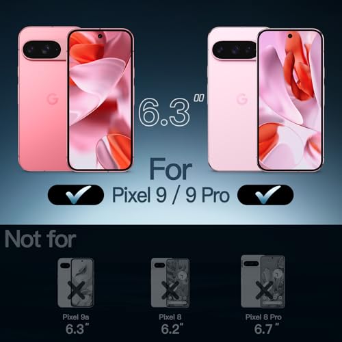 JETech Case for Google Pixel 9/9 Pro, Anti-Yellowing, Quartz Rose | Shockproof Protection, Scratch Resistant Hard PC Back, Durable Transparent TPU Bumper - color: Quartz Rose, size: Pixel 9/9 Pro