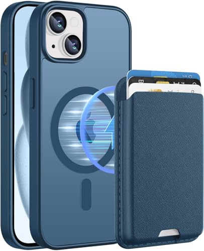 Magnetic for iPhone 15 Plus/iPhone 14 Plus Wallet Case, Deep Blue - color: Deep Blue, size: iPhone 15 Plus/14 Plus