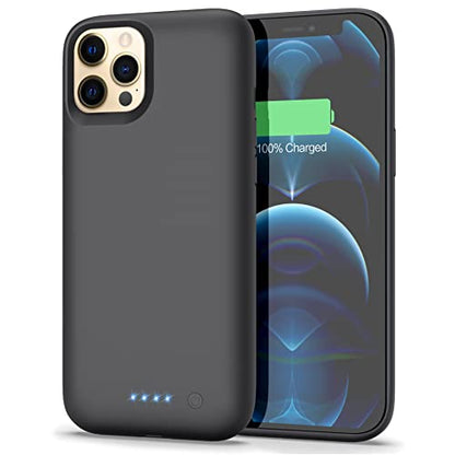Battery Case for iPhone 12 Pro Max [6.7 inch], 7800mAh Portable Protective Charging Case Extended Battery Backup Pack for Apple iPhone 12 Pro Max Rechargeable Charger Case Black