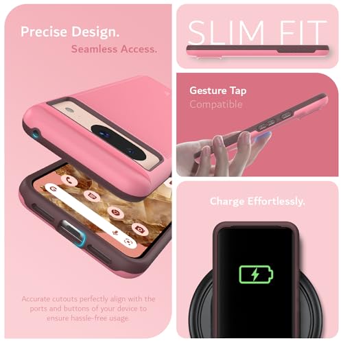 TUDIA MergeGrip [Magsafe Compatible] Designed for Google Pixel 8 Case (2023) - Dual Layer [Military Grade] Shockproof Slim Rugged Tough Heavy Duty Phone Cases - Smokey Pink - color: Smokey Pink, size: Magnetic Pixel 8