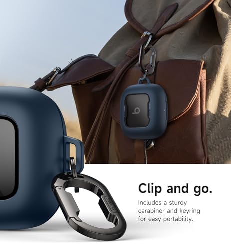 SURITCH for Beats Powerbeats Pro 2 Case Cover, Magnetic Locking Cases for Beats Powerbeats Pro 2 2025, Shockproof Bumper Protective Covers with Carabiner & Keyring & Cleaner Kit, Navy - color: Navy