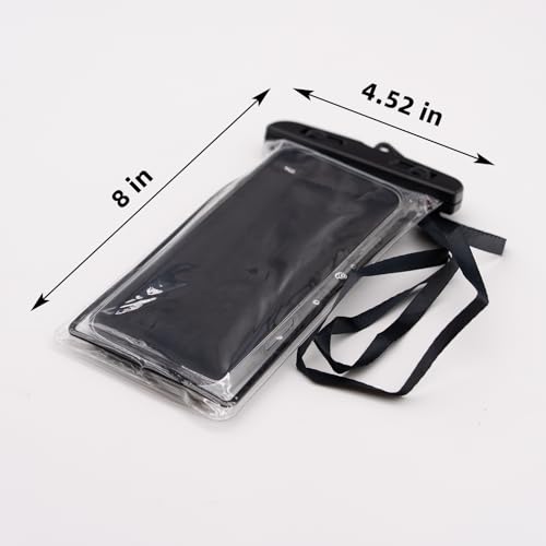 2Pcs IPX8 Waterproof Phone Pouch for Phones up to 7.2 Inches – Touchscreen Compatible, Secure Sealed Design