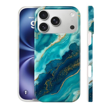 Case Compatible with iPhone 17 Pro Max, 2025 Anti-Yellow Ultra Transparent Soft TPU Phone Case, Shockproof Anti-Slip Slim Lightweight Full Coverage Protective (Marble Pattern 2) - color: Marble pattern 2