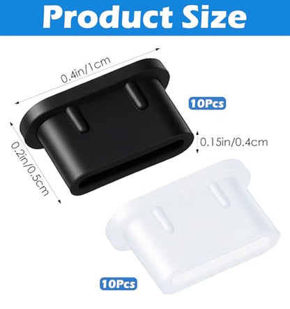 20 Pcs USB C Dust Plug, Silicone Anti-Dust Covers for Type-C Charging Ports
