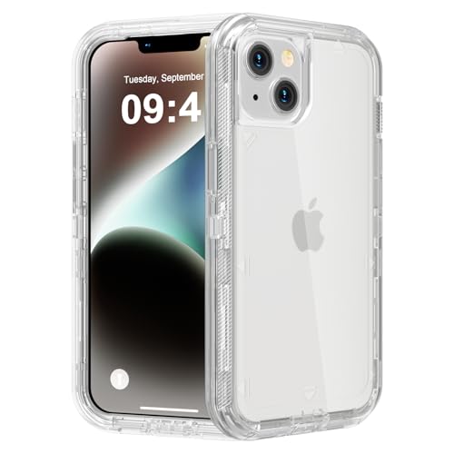 Follaroma for iPhone 13 Case, Shockproof Protection,Crystal Clear | Heavy Duty Shockproof Protection Phone Cases, Anti-Drop, Dual Layer Transparent Rugged Protective Cover, 6.1 inch - color: Clear, size: iPhone 13 6.1’