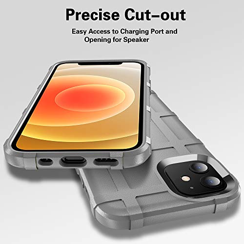 Rugged Shield TPU Thick Solid Armor Tactical Protective Case Compatible with iPhone 12 Mini (5.4 inches) - Concrete Grey - color: Concrete Grey, size: iPhone 12 mini