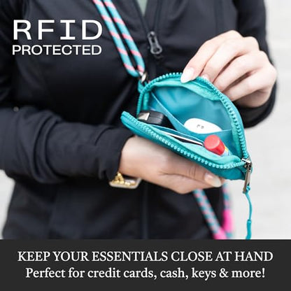 Save the Girls Active Phone Lanyard Crossbody Rope Strap with Wallet, Teal - color: Teal