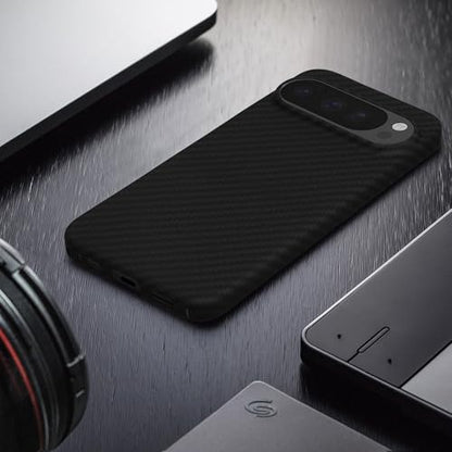 kalibri Aramid Fiber Case Compatible with Google Pixel 10 / Pixel 10 Pro - Case Super Slim Strong Protective Phone Cover - Black Matte - size: Pixel 10 / Pixel 10 Pro