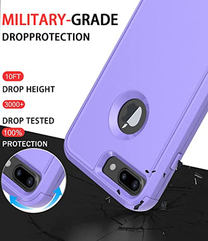 Diverbox for iPhone 8 Plus & 7 Plus Case - Shockproof, Dropproof, Dust-Proof Heavy Duty Protection - Purple - color: Purple