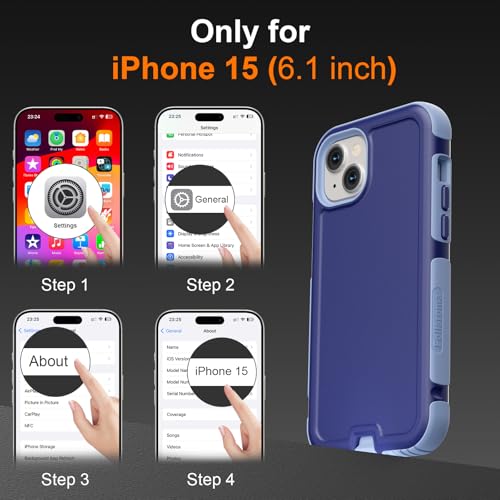 Follaroma Magnetic for iPhone 15 Case, Heavy Duty Cases, Blue-Purple,6.1" | Compatible with MagSafe, Heavy Duty Shockproof,Military-Grade Anti-Drop Protective,Dual Layer Magnetic Protection Phone Cover - color: Blue-Purple, size: iPhone 15 6.1''