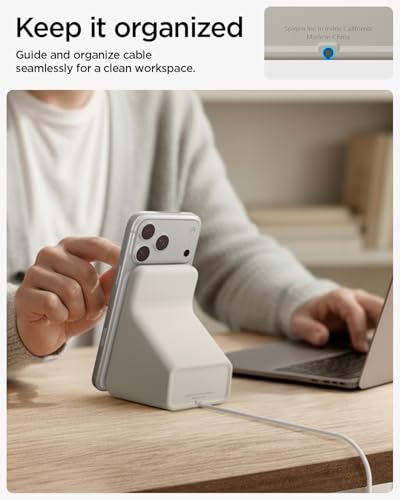 Spigen for MagSafe Charger (25W) Stand Holder Case Nightstand MagFit - color: Dune Beige, size: MagFit