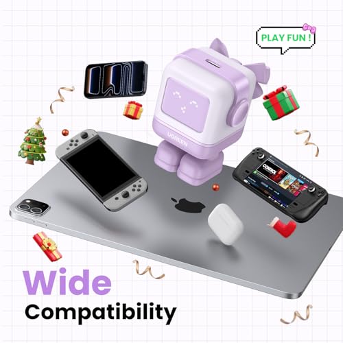 UGREEN Uno 30W USB C Charger, Compact Robot GaN Fast Charging Block, Purple - color: Purple