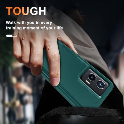 Case Compatible with Moto G Stylus 5G 2024, Full Body Heavy Duty Rugged Shockproof Protective Phone Cover with Lanyard Strap, Tempered Glass Screen Protector, Dark Green | with Tempered Glass Screen Protector+Lanyard Strap,Rugged Shockproof Protective Pho
