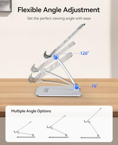 ORICO Sturdy Aluminum Foldable Tablet Stand, Fits iPad 12.9", FB1, Silver - color: Silver