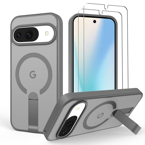 for Pixel-10 Case/Pixel-10-Pro Case, Built-in Durable Stand, Gray - color: Gray, size: Pixel 10/10 Pro 6.3"