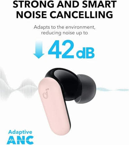 Soundcore P30i by Anker Noise Cancelling Earbuds, Hands-Free Viewing - color: Pink