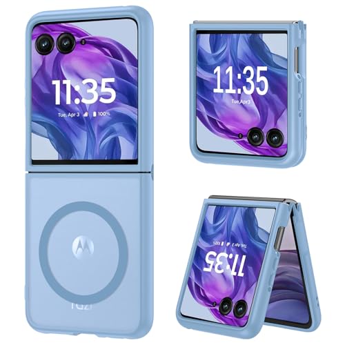 DUEDUE for Motorola Razr Plus 2026/2025/2024 Case Magnetic, Moto Razr 50 Ultra 5G Case, Protective Cover Shockproof Phone Case for Motorola Razr+ Plus 2026/2025/2024/Moto Razr 50 Ultra, Light Blue - color: Light Blue