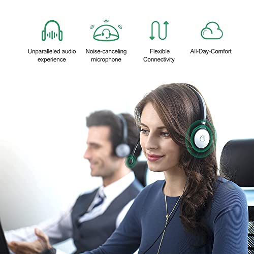 Yealink UH36 USB Headset with Mic 3.5mm Wired Headphones for PC Computer