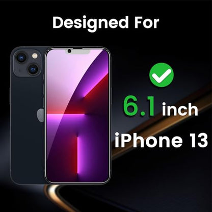 Romkasi 3 Pack Privacy Screen Protector for iPhone 13 6.1 Inch with 3 Pack Camera Lens Protector, Anti Spy Tempered Glass Film, Anti-Scratch, Touch Sensitive, Case Friendly - color: iPhone 13