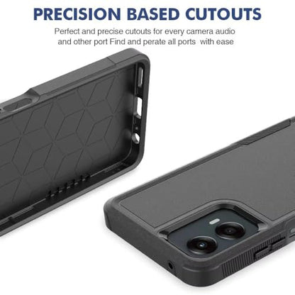 for Moto G 5G 2024 Case Dual Layer Hard Shockproof Protective Case with Tempered Glass Screen Protector Heavy Duty Hybrid Full Body Anti-Scratch Anti-Slip Phone Cover Black - color: Moto G 5G 2024